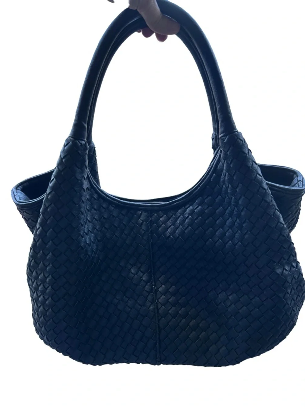 Hayden by Hayden Harnett Woven Basket Weave Hobo Bag in Dark Blue